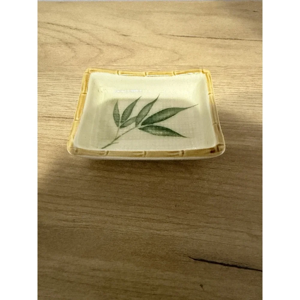 Bamboo Design Thick Ceramic Soap Ring Dish‎ Japan
